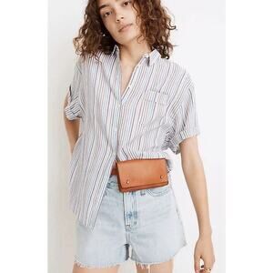 Madewell Rainbow Striped Chronicle Button Up Shirt Size S Oversized Slouchy Boxy